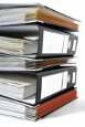 catalog stack of binders