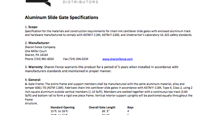 Aluminum Slide Gate